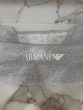 Armani Baby Cotton Blanket White Gray Logo